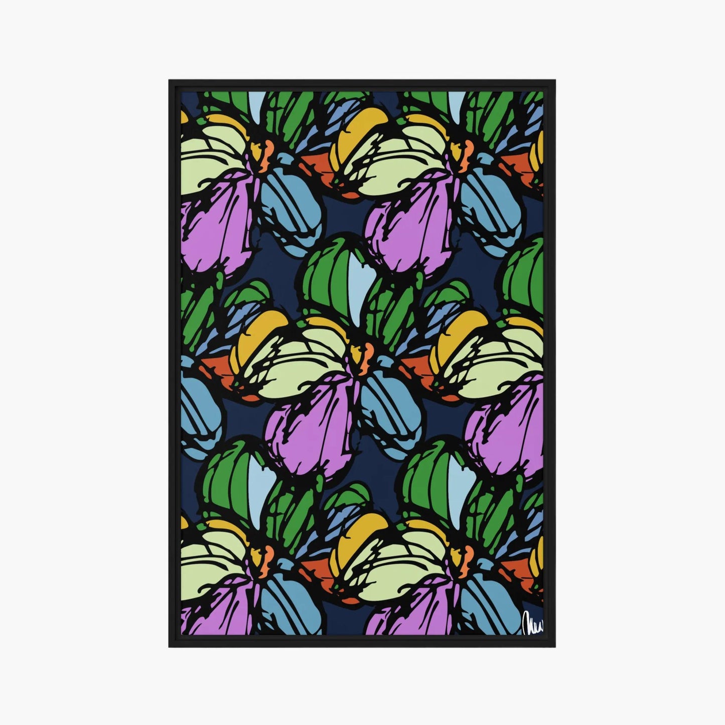 Electric Garden Framed Canvas