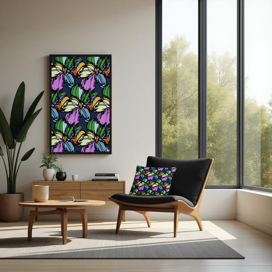Electric Garden Framed Canvas