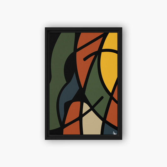 12x18 Framed abstract wall art print with colorful geometric design on a white background by northwind illustrations