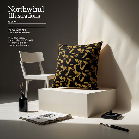 Golden Moment (Black) - Art Cushion