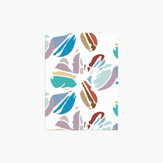 Wall Art with colorful abstract leaf pattern on a white background