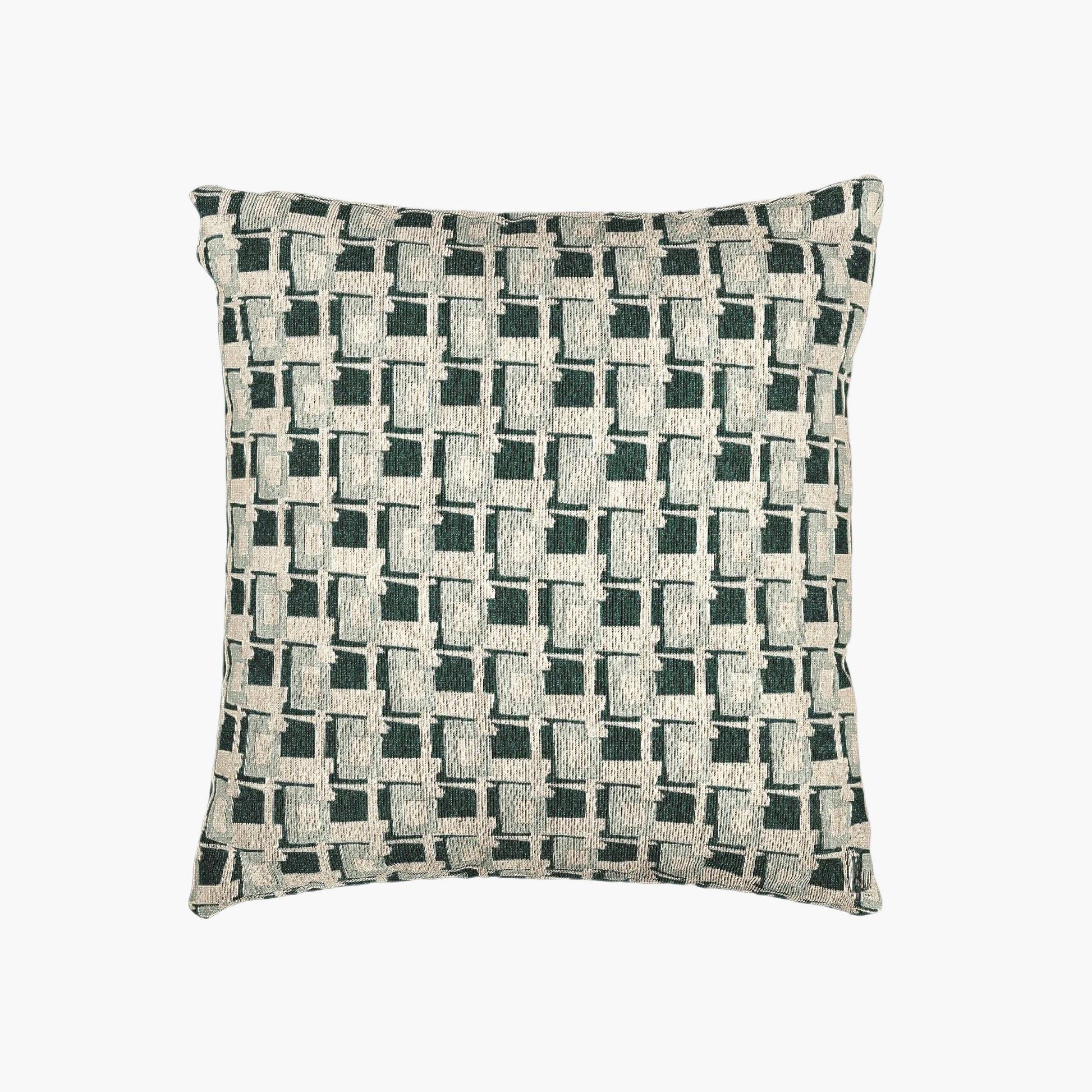 Decorative pillow with a geometric pattern on a white background