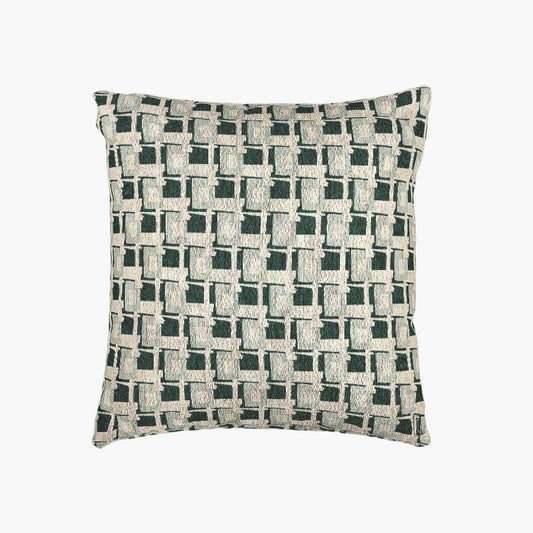 Decorative pillow with a geometric pattern on a white background
